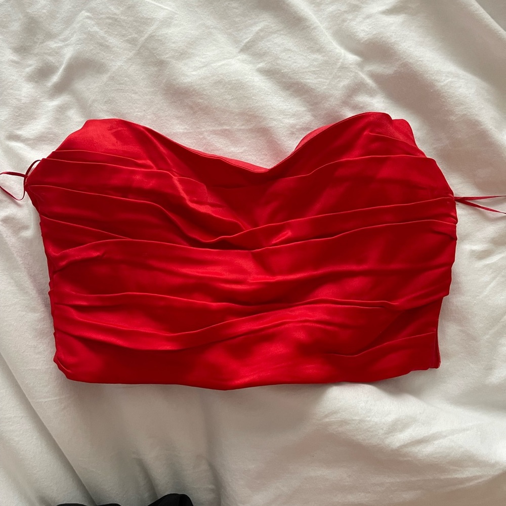 Zara cropped red corset top